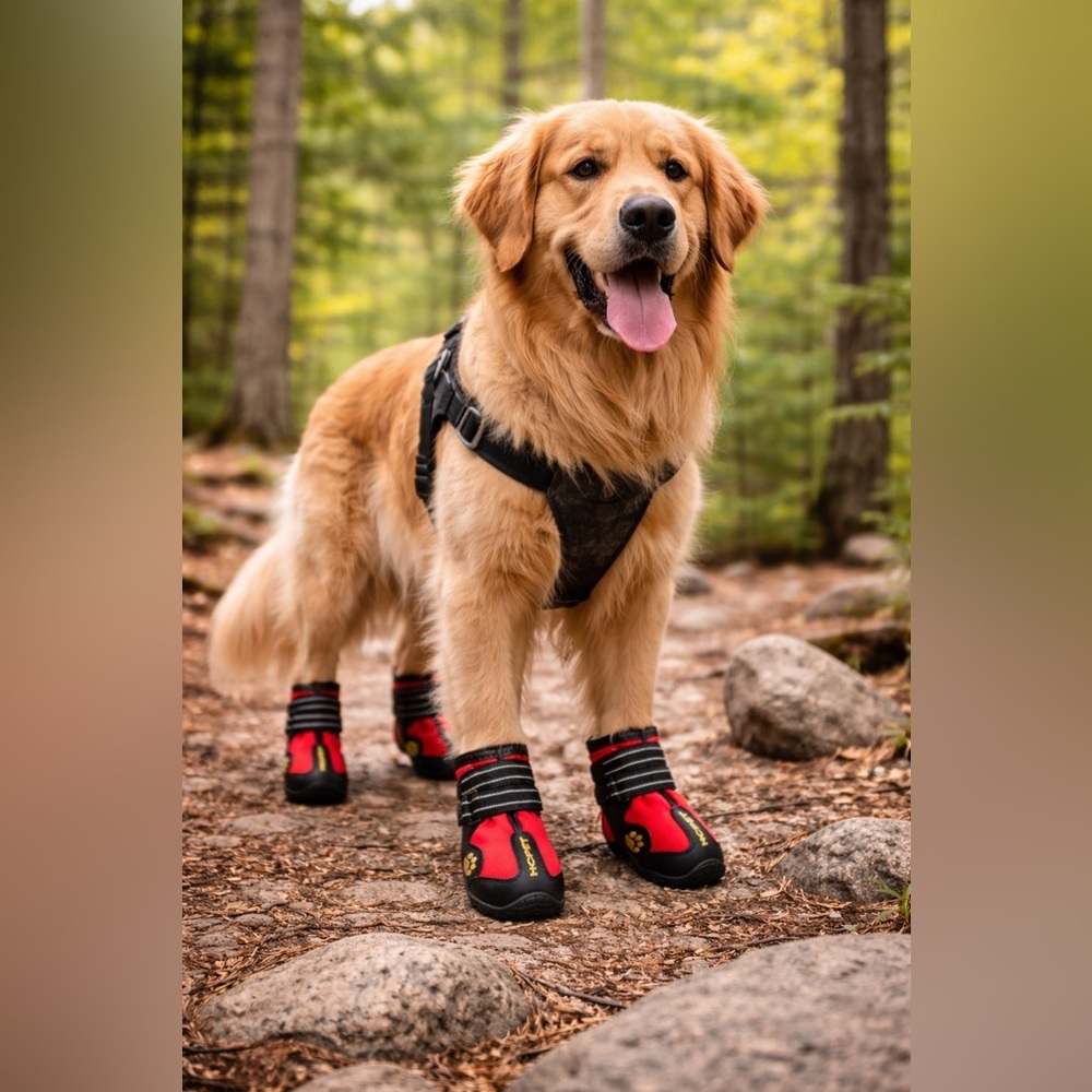 HCPet Waterproof Dog Boots XL (Size 8) | Set of 4 | Anti-Slip Paw Protectors
